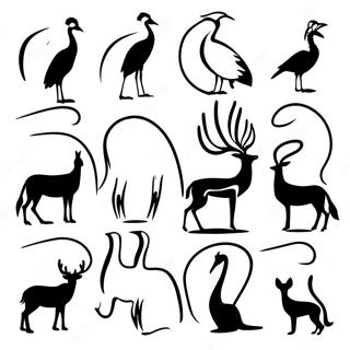 Minimalist Animal Silhouettes Coloring Page 84162-25310