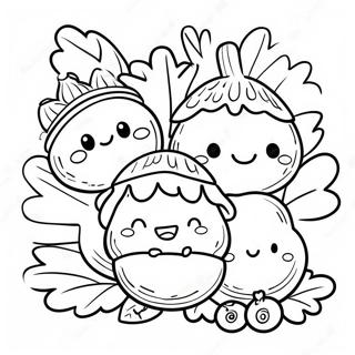 Happy Acorn Family Coloring Page 84189-25335