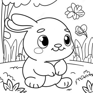 Playful Bunny In The Garden Coloring Page 84241-25378