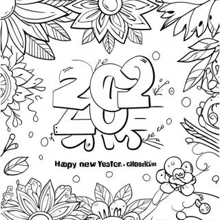 Festive New Year 2024 Celebration Coloring Page 84315-25430