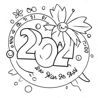 Cheerful New Year 2024 Countdown Coloring Page 84318-25442