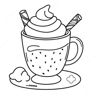 Charming Hot Chocolate With Whipped Cream Coloring Page 84369-25483