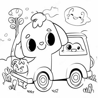 Little Blue Truck With Happy Animals Coloring Page 84444-25531