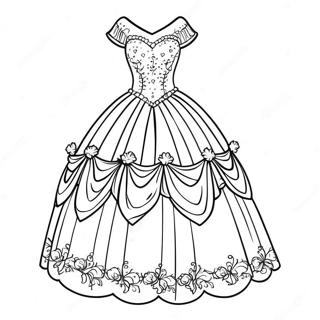 Beautiful Dress Ball Gown Coloring Page 84469-25545