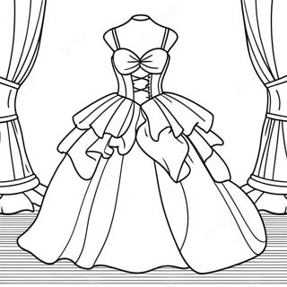 Beautiful Dress Ball Gown Coloring Page 84469-25546