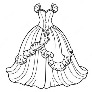 Beautiful Dress Ball Gown Coloring Page 84469-25548