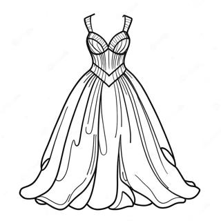 Elegant Evening Gown Coloring Page 84470-25552