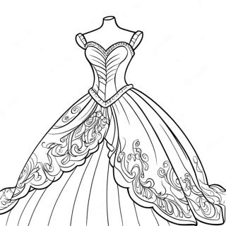 Sparkling Princess Ball Gown Coloring Page 84471-25554
