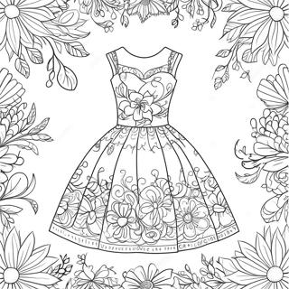 Floral Patterned Dress Coloring Page 84472-25559