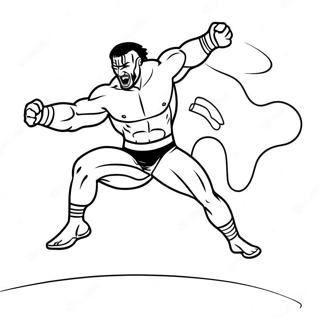 Dynamic Wwe Wrestler Jumping On Opponent Coloring Page 84496-25569