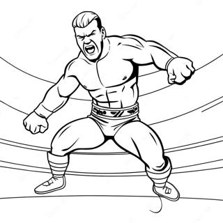 Dynamic Wwe Wrestler Jumping On Opponent Coloring Page 84496-25570