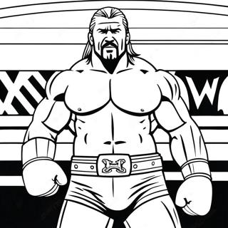 Intense Triple H In The Ring Coloring Page 84499-25581