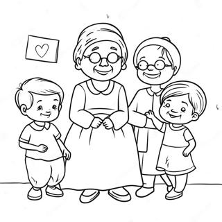 Grandma With Grandkids Coloring Page 84550-25621