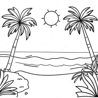 Luau Sunset Beach Coloring Page 84678-25723
