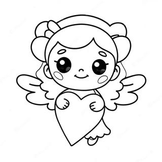 Cute Angel With Heart Coloring Page 84752-25769