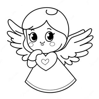 Cute Angel With Heart Coloring Page 84752-25770