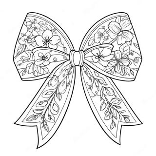 Fancy Bow With Flowers Coloring Page 84780 25802