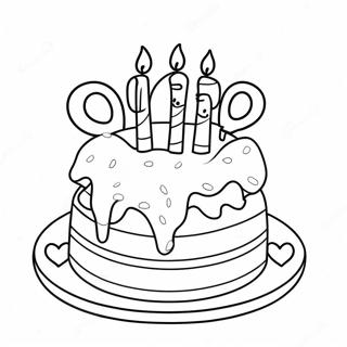 Bluey Birthday Cake Coloring Page 84854-25853
