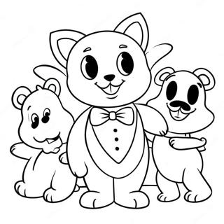 Tuxedo Sam Playing With Friends Coloring Page 84904-25892