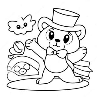 Tuxedo Sam Playing With Friends Coloring Page 84904-25974