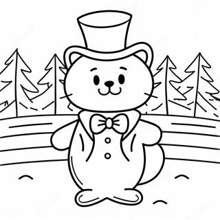 Tuxedo Sam In A Winter Scene Coloring Page 84907-25988