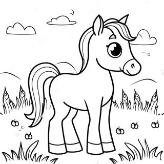 Cute Baby Horse In A Field Coloring Page 84980-26034