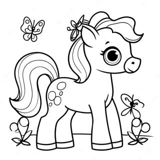 Baby Horse And Butterfly Coloring Page 84983-26045