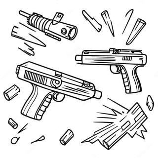 Nerf Gun Battle Scene Coloring Page 85109-26139