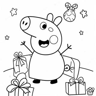 Peppa Pig Christmas Coloring Pages