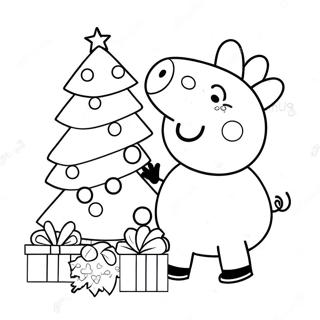 Peppa Pig Decorating A Christmas Tree Coloring Page 85264-26257