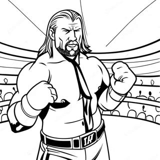 Triple H In The Ring Coloring Page 85291-26281