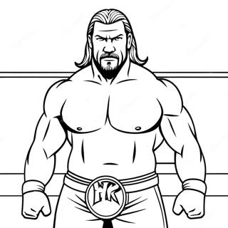 Triple H In The Ring Coloring Page 85291-26282