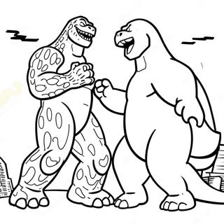 Godzilla Vs Kong Coloring Pages