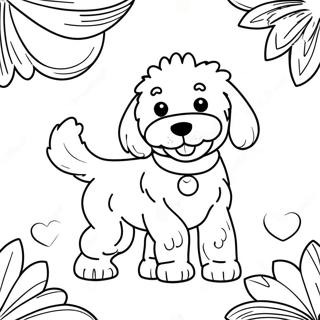 Playful Goldendoodle With A Ball Coloring Page 85520 26458