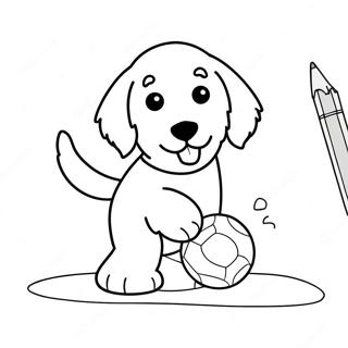 Playful Goldendoodle With A Ball Coloring Page 85520 26460