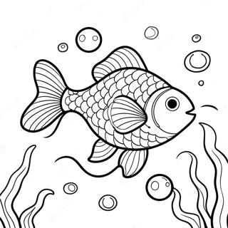 Cute Goldfish Swimming Coloring Page 85698-26589