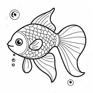 Cute Goldfish Swimming Coloring Page 85698-26590