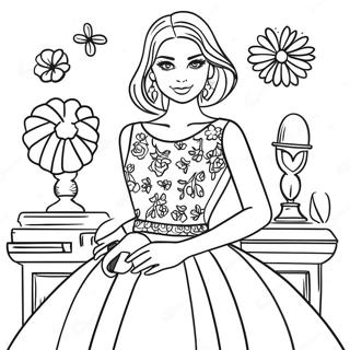 Stylish Pretty Girl In Dress Coloring Page 85778 26660