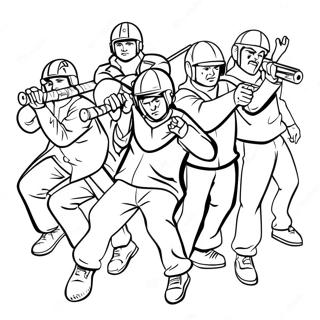 Krew Members In Action Coloring Page 85904-26751