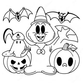 Spooky Disney Characters Halloween Coloring Page 85981-26811