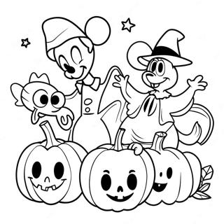 Spooky Disney Characters Halloween Coloring Page 85981-26812