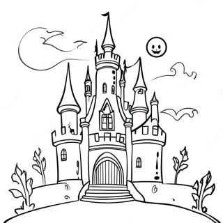 Haunted Disney Castle Halloween Coloring Page 85983-26818