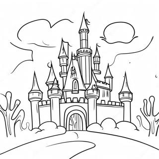 Haunted Disney Castle Halloween Coloring Page 85983-26820