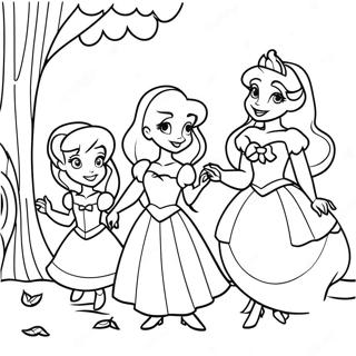 Disney Princesses Trick Or Treating Coloring Page 85984-26822