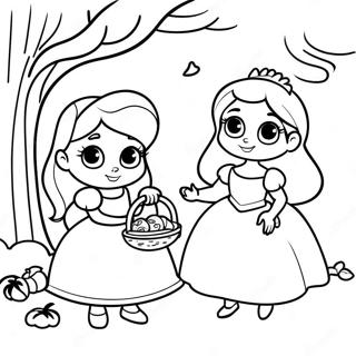 Disney Princesses Trick Or Treating Coloring Page 85984-26823