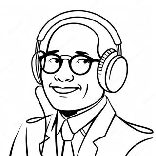 Cool Speakerman With Headphones Coloring Page 86058-26871