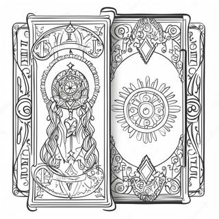 Detailed Tarot Card Design Coloring Page 86111-26917
