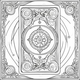 Detailed Tarot Card Design Coloring Page 86111-26918