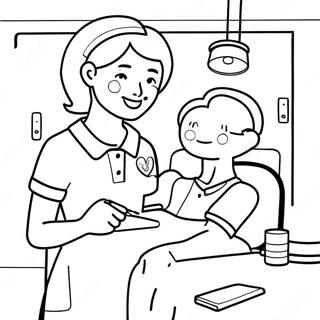 Friendly Nurse Helping Patient Coloring Page 86211-26997