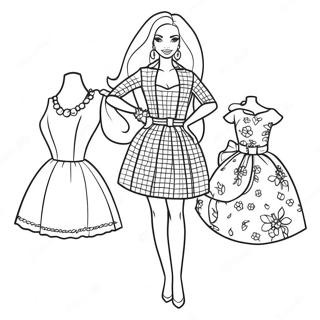 Classic Barbie Fashion Coloring Page 86260-27030